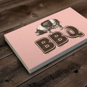 プレーンピンクBBQポークビジネスカード 名刺