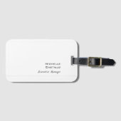 プレーンフェミニンミニマリスト白プロフェッショナル ラゲッジタグ (正面横)