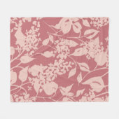 プレーンフローラスケッチ。ブルーミングライラのシルエット フリースブランケット (正面(横))