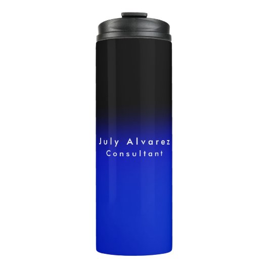 プレーンブエレガントラックブルーのミニマリストの名前タイトル タンブラー (正面)