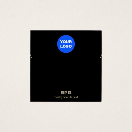 プレーンブラックあなたのロゴのネックレスディスプレイカードを追加 (正面)