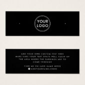 プレーンブラックカスタムロゴのスタッドイヤリングディスプレイカード (正面&裏面)