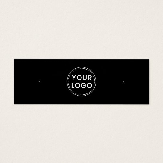 プレーンブラックカスタムロゴのスタッドイヤリングディスプレイカード (正面)