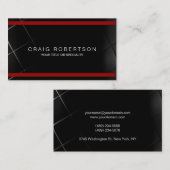 プレーンブラックグレーオレンジストライプ色の名刺 名刺 (正面/裏面)