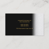 プレーンブラックグレーオレンジ金ゴールド名刺 名刺 (裏面)