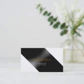 プレーンブラックグレーホワイトストライプ名刺 名刺 (スタンド正面)