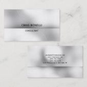プレーンブラックグレーホワイトストライプ名刺 名刺 (正面/裏面)