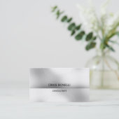 プレーンブラックグレーホワイトストライプ名刺 名刺 (スタンド正面)