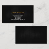 プレーンブラックグレーホワイトストライプ名刺 名刺 (正面/裏面)