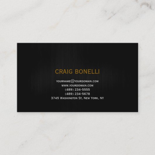 プレーンブラックグレーホワイトストライプ名刺 名刺 (正面)