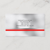 プレーンブラックグレーレッドホワイトストライプ名刺 名刺 (裏面)