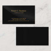 プレーンブラックグレー金ゴールドトーンモダン名刺 名刺 (正面/裏面)