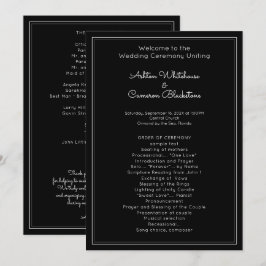 プレーンブラックシンプル結婚式 プログラムテンプレート プログラム