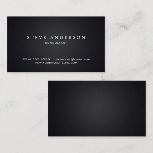 プレーンブラックプロフェッショナルモダンスタイル 名刺 (正面/裏面)