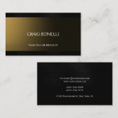 プレーンブラック金ゴールドルック名刺 名刺 (正面/裏面)