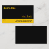 プレーンブラック&イエローゴルフ名刺 名刺 (正面/裏面)