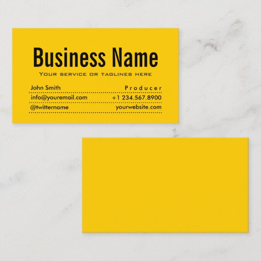 プレーンブラック&イエロープロデューサーの名刺 名刺 (正面/裏面)