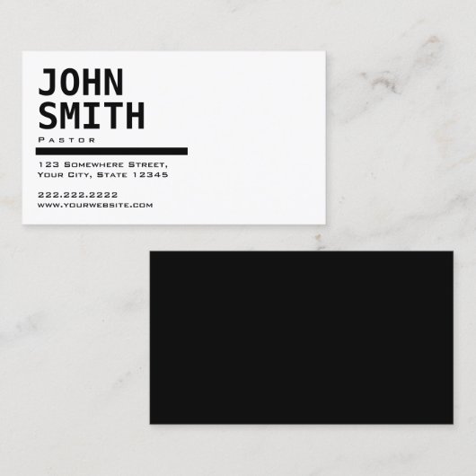 プレーンブラック&ホワイトパスタープロフェッショナル 名刺 (正面/裏面)