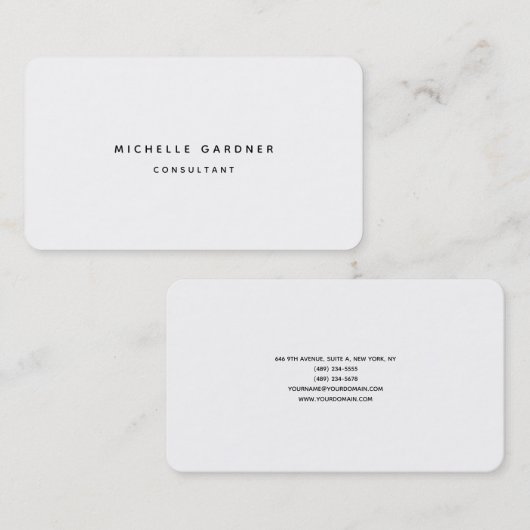 プレーンブラック&ホワイトミニマリストモダンプロフェッショナル 名刺 (正面/裏面)