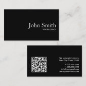 プレーンブラックQRコードボーカルコーチ名刺 名刺 (正面/裏面)