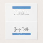 プレーンブルー白黒ミニマル書道 名刺 (外部フラット)