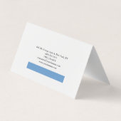 プレーンブルー白黒ミニマル書道 名刺 (裏面)
