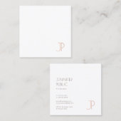 プレーンプロフェッショナルエレガントモダンデザインモノグラム スクエア名刺 (正面/裏面)