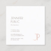 プレーンプロフェッショナルエレガントモダンデザインモノグラム スクエア名刺 (裏面)