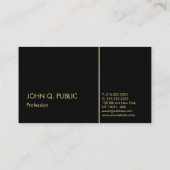 プレーンプロフェッショナルエレガント白黒金ゴールド 名刺 (裏面)