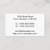 プレーンプロフェッショナルプロファイルカード 名刺 (裏面)