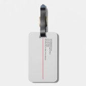 プレーンプロフェッショナルモダンブラックグレーレッド ラゲッジタグ (裏面縦)