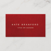 プレーンプロフェッショナルモダンレッドリネン（イメージ） 名刺 (正面)