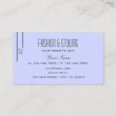 プレーンベビーブルーとモノグラムプロフェッショナルシンプル 名刺 (裏面)