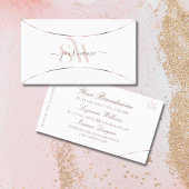 プレーンホワイトとバラ金ゴールドデコールとモノグラムシック 名刺