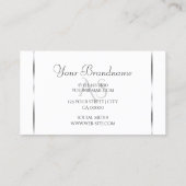 プレーンホワイトシルバーデコースパークルダイヤモンドイニシャル 名刺 (裏面)