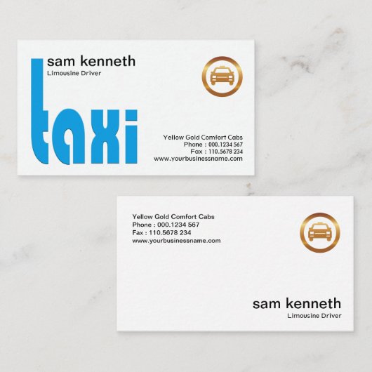 プレーンホワイトシンプルニートクリーンタモダンクシーサービス 名刺 (正面/裏面)