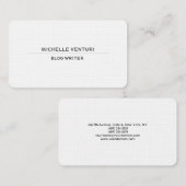 プレーンホワイトシンプルプロフェッショナルブログライターくもの巣 名刺 (正面/裏面)