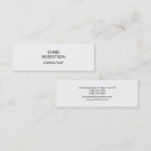 プレーンホワイトプロフェッショナルエレガントモダン スキニー名刺 (正面/裏面)