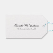 プレーンホワイトミニマルプロフェッショナル モダン ギフトタグ (正面(横))