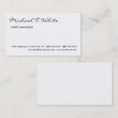 プレーンホワイトモダンスクリプトミニマルプロフェッショナル 名刺 (正面/裏面)