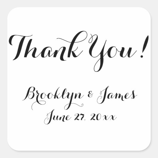 プレーンホワイト結婚式の引き出物シール スクエアシール (正面)