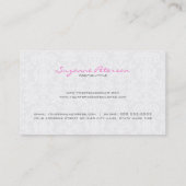 プレーンホワイト&ブラックヴィンテージフローラダマスク2 名刺 (裏面)