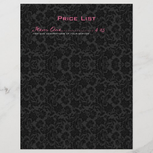 プレーンホワイト&ブラックヴィンテージフローラダマスク チラシ (正面)