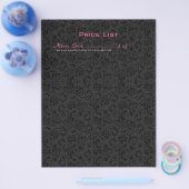 プレーンホワイト&ブラックヴィンテージフローラダマスク チラシ (シングル)