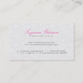 プレーンホワイト&ブラックヴィンテージフローラペイズリーレース 名刺 (裏面)