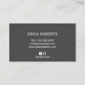 プレーンマウンテンロゴタイポグラフィダークグレー 名刺 (裏面)