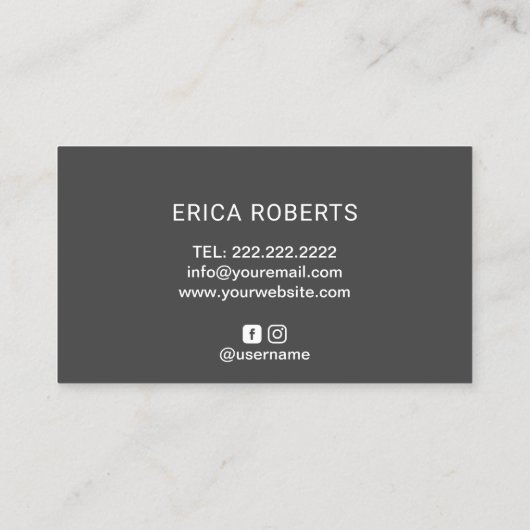 プレーンマウンテンロゴタイポグラフィダークグレー 名刺 (裏面)