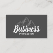 プレーンマウンテンロゴタイポグラフィダークグレー 名刺 (正面)