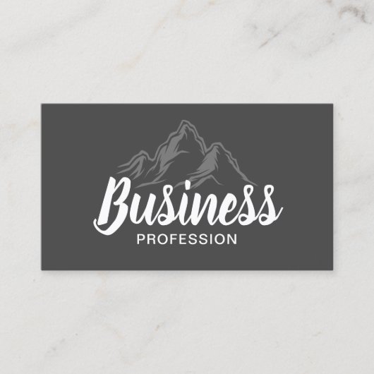 プレーンマウンテンロゴタイポグラフィダークグレー 名刺 (正面)