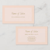 プレーンミニマルとシンプル金ゴールドのピンクと色の文字 名刺 (正面/裏面)